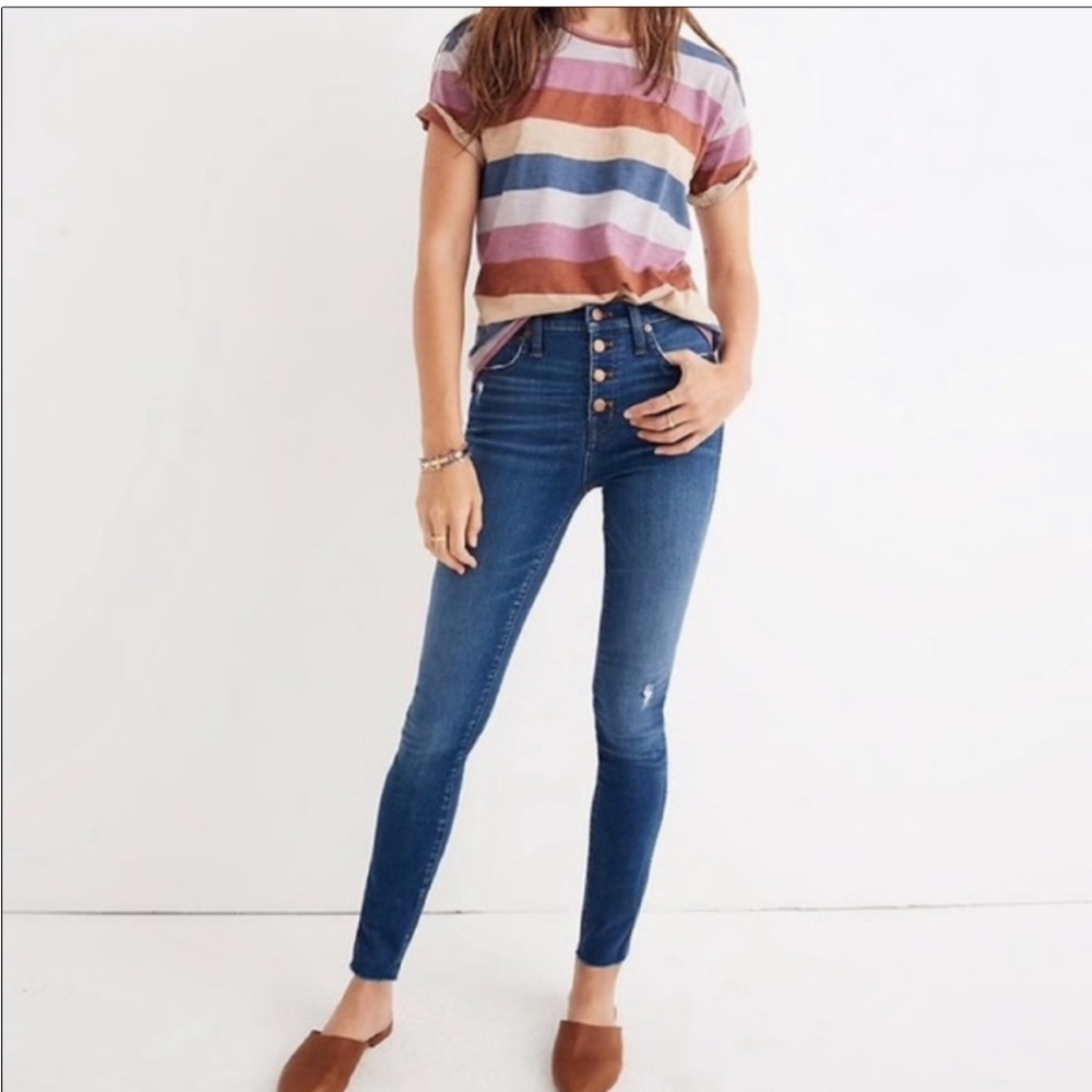 Madewell J7914 10" High Rise Skinny Jeans In Hanna Wash